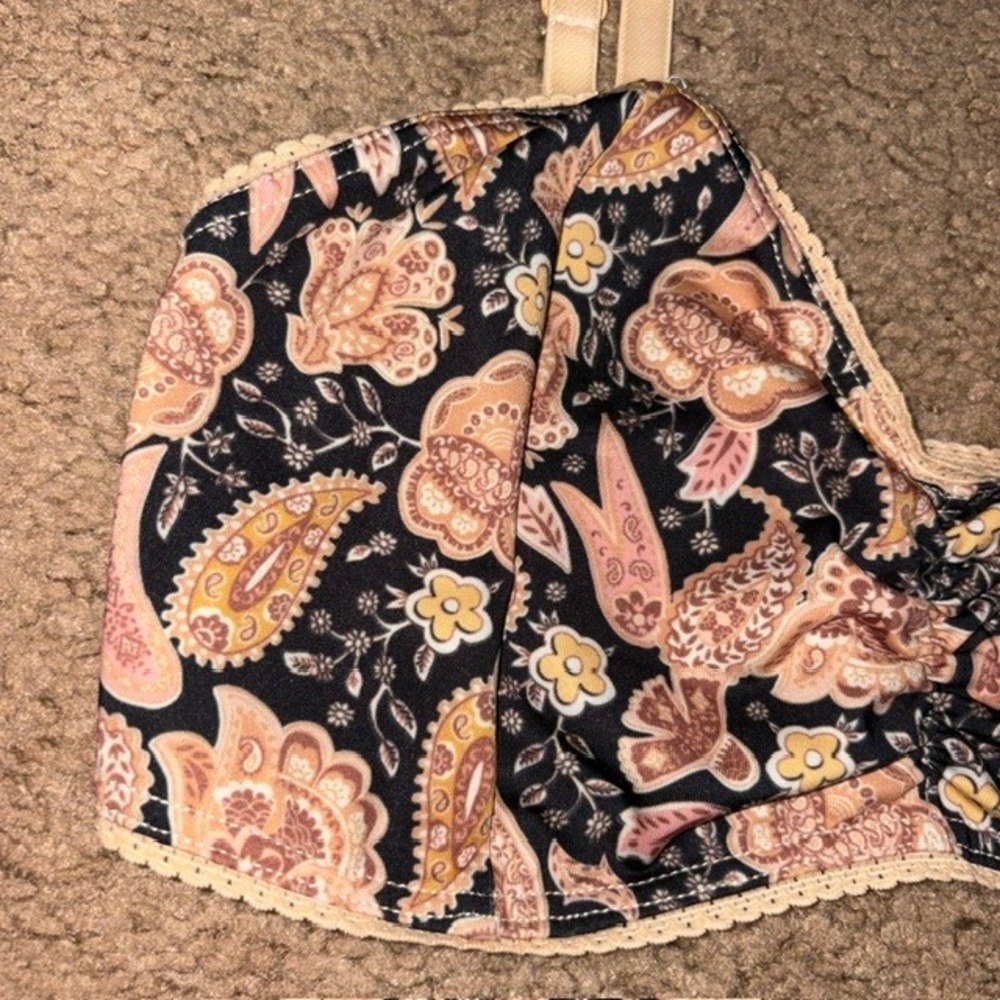 Spell & The Gypsy Floral Paisley Bralette Black Small - Picture 3 of 6